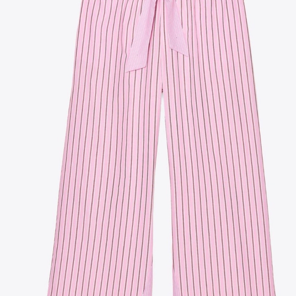 Zara Pink Pinstripe Wide-Leg Pants